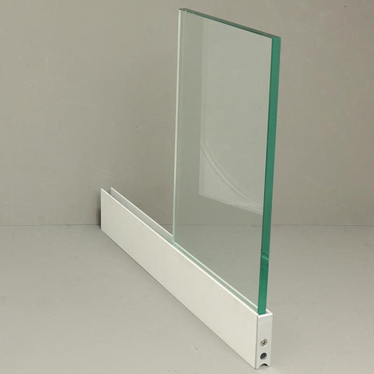 Glass sliding door system panels with white trim/System Height: 2080-2125mm/Panel Width: 640mm