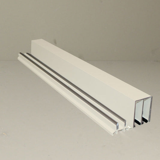 Glass Sliding Door System Track Set In Cream / Panels Housed: 2 / Length: 6000mm