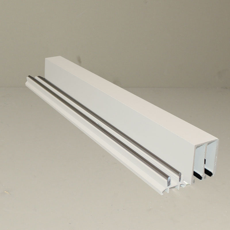 Glass Sliding Door System Track Set In White / Panels Housed: 2 / Length: 2000mm