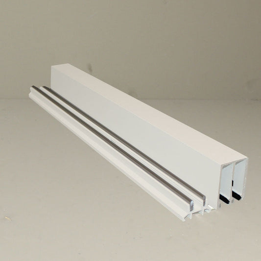 Glass Sliding Door System Track Set In White / Panels Housed: 2 / Length: 2000mm