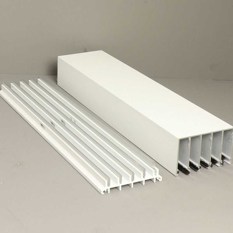 Glass Sliding Door System Track Set In White / Panels Housed: 5 / Length: 5000mm